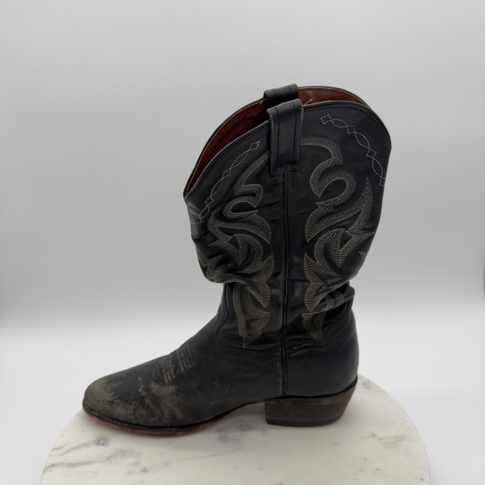 Dan Post Cowboy Boots Mens 9 D Black Leather Western Pointed Toe DP2110 R 1440 - Picture 8 of 10